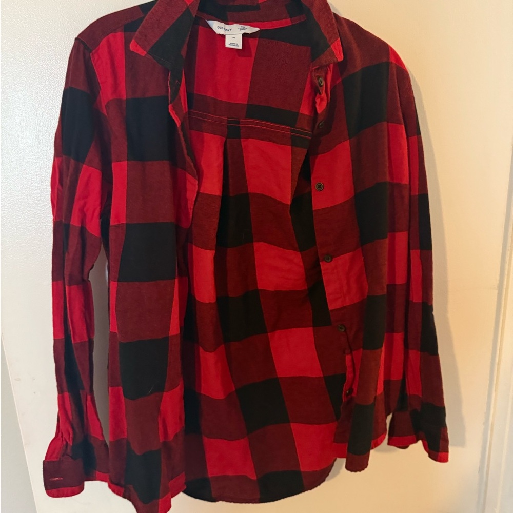 Old Navy Red and Black Checkered Shirt